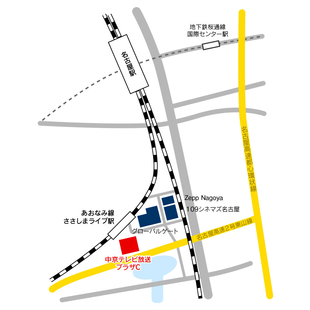 中京テレビ1階 プラザC地図